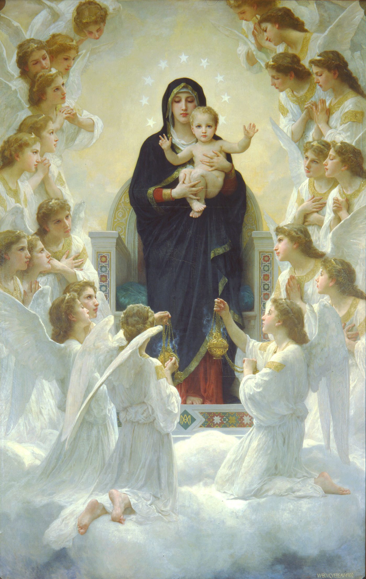 William-Adolphe Bouguereau, Regina Angelorum (Queen of the Angels), 1900. Oil on canvas. Public domain.