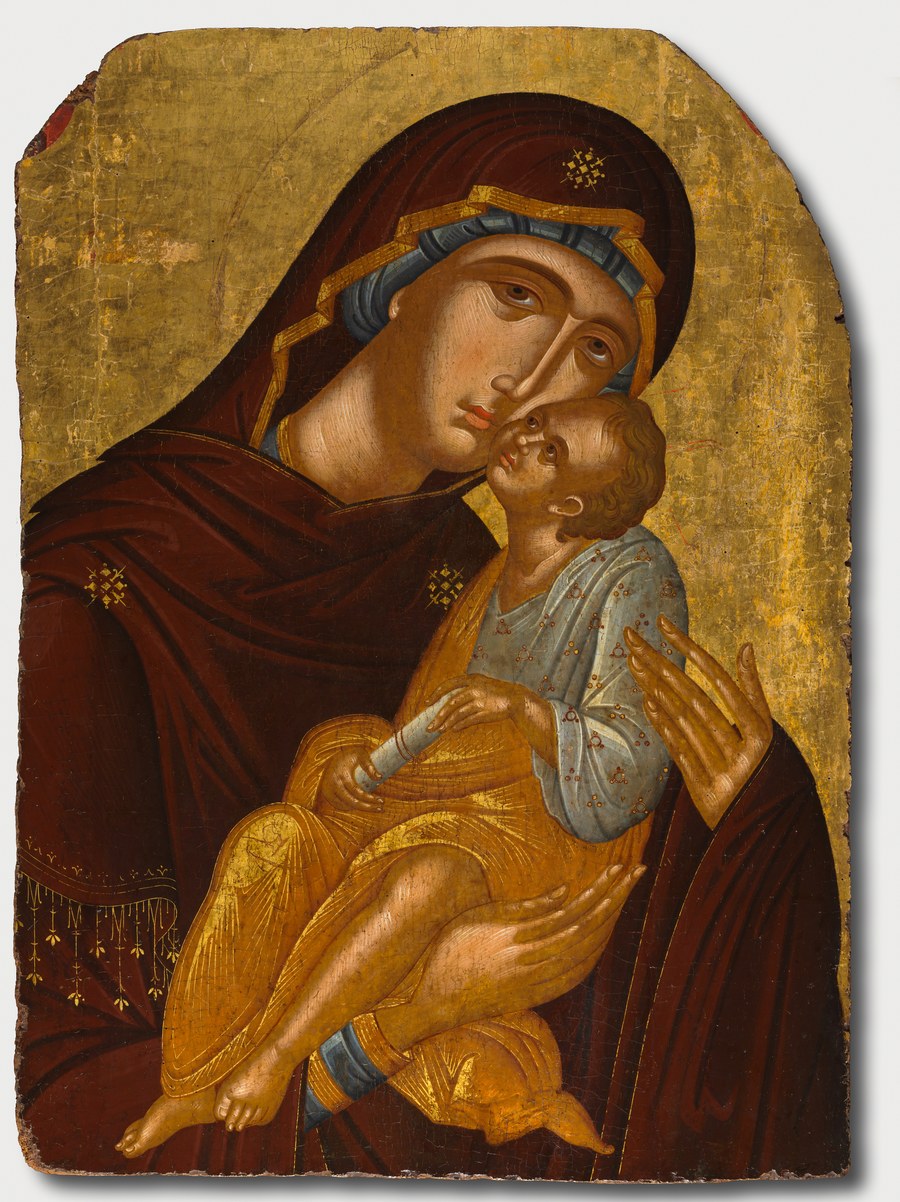 Virgin Eleousa (Tender Heart) by Angelos Akotantos, Crete, c. 1425–1450. Cleveland Museum of Art. Public domain.
