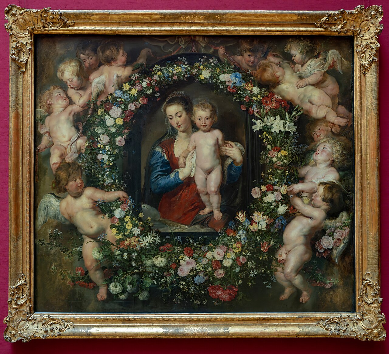 Madonna in a Garland of Flowers